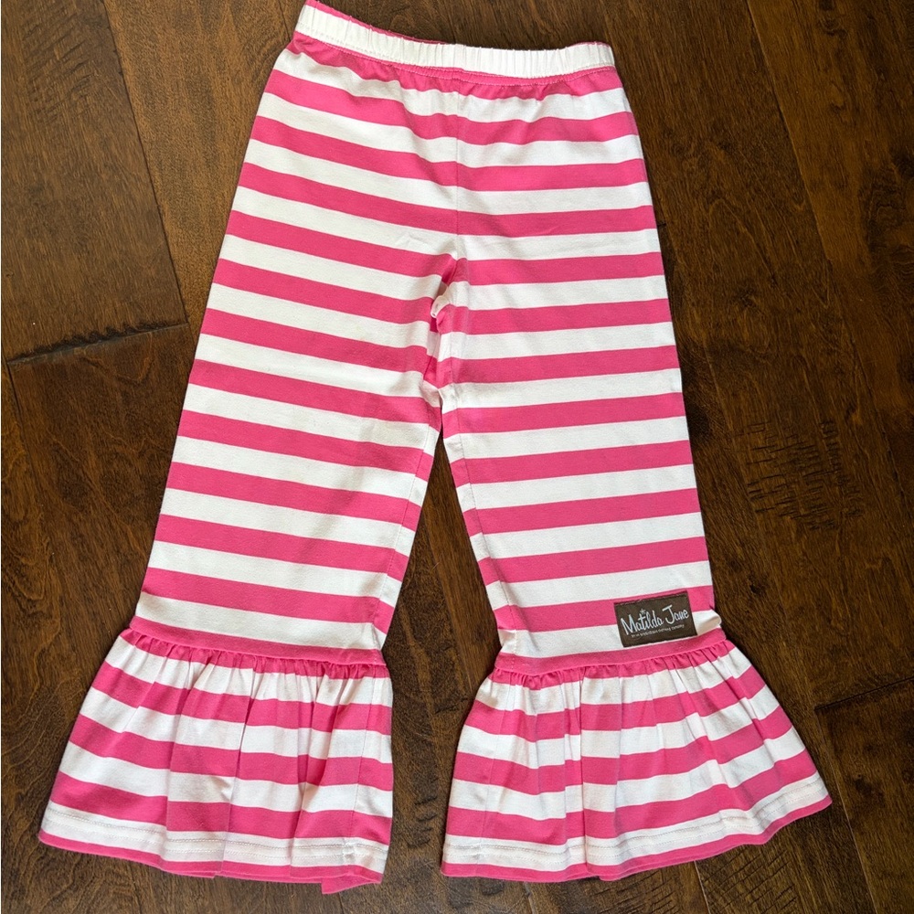 Matilda Jane Pink Striped Pants Size 6